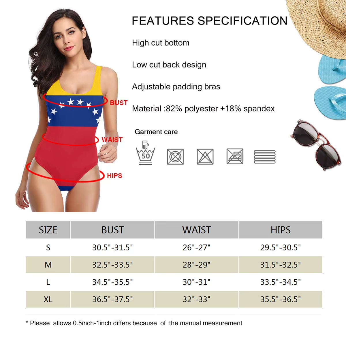 Flag of Venezuela Bandera Venezolana Venezuela Sexy Bikinis Swimsuit Low Waist Swimsuit Women Beach Bathing Suit Swimsuit M3