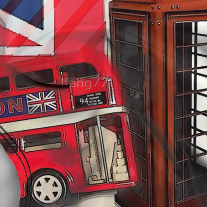 Union Jack London Bus Vintage Red Telephone Booth Bikinis Women Swimsuit Low Waist Elastic Women Swimming Pool Beach Wear M3